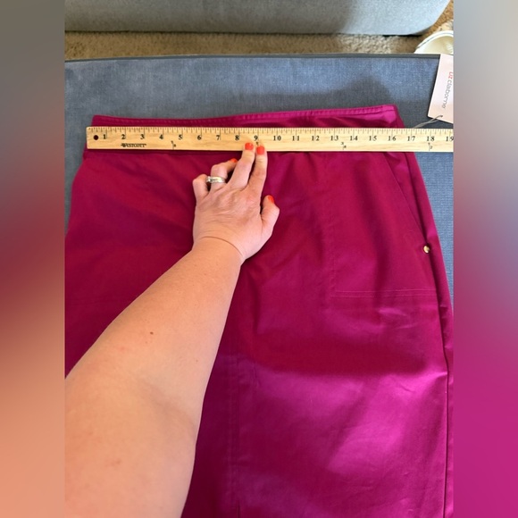 Liz Claiborne Womens Pink Pencil Skirt SZ 10P New Straight Pockets Cotten Blend - Picture 6 of 7